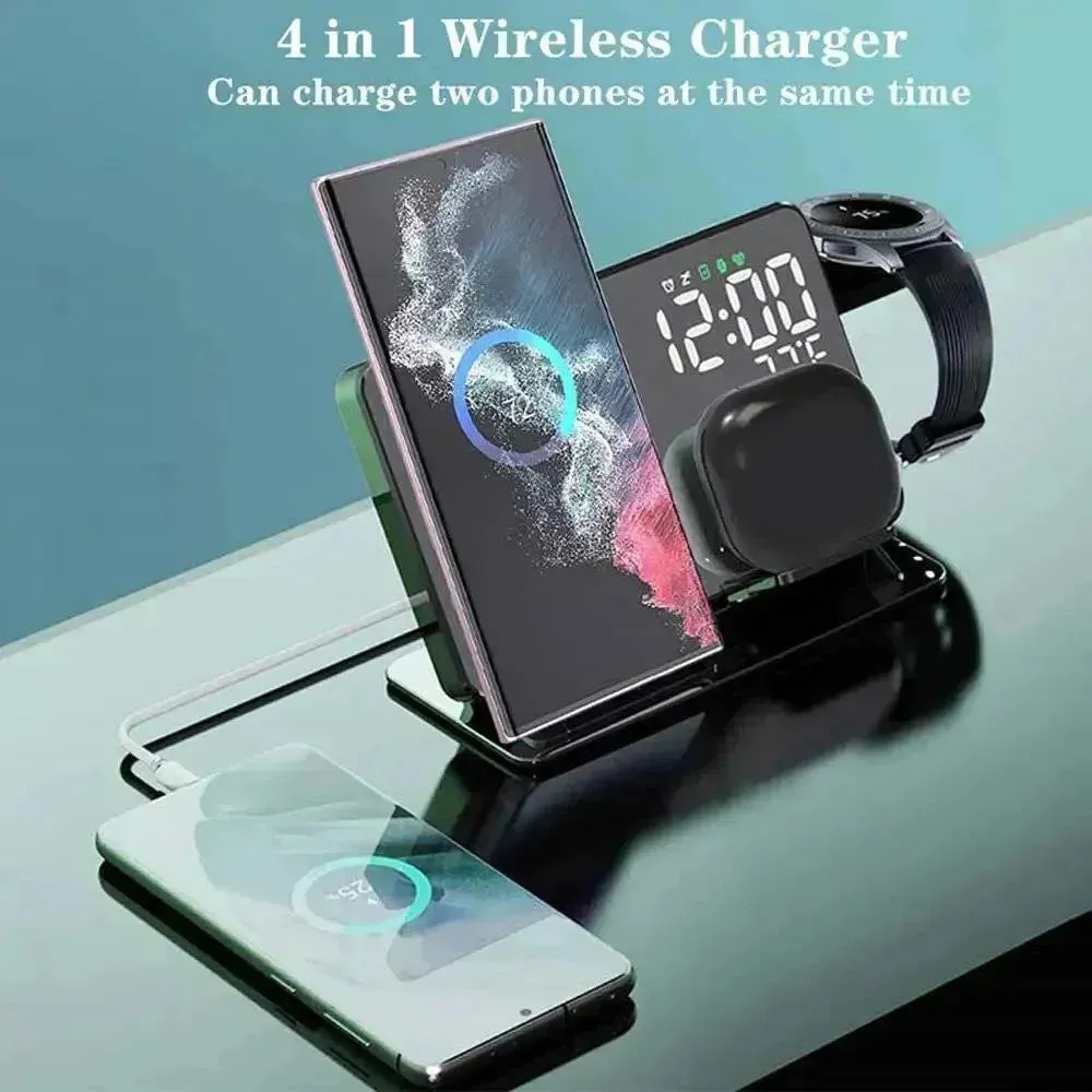 3 in 1 Wireless Charger Stand with Alarm Clock