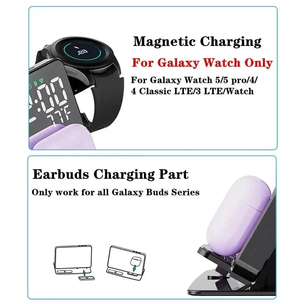 3 in 1 Wireless Charger Stand with Alarm Clock