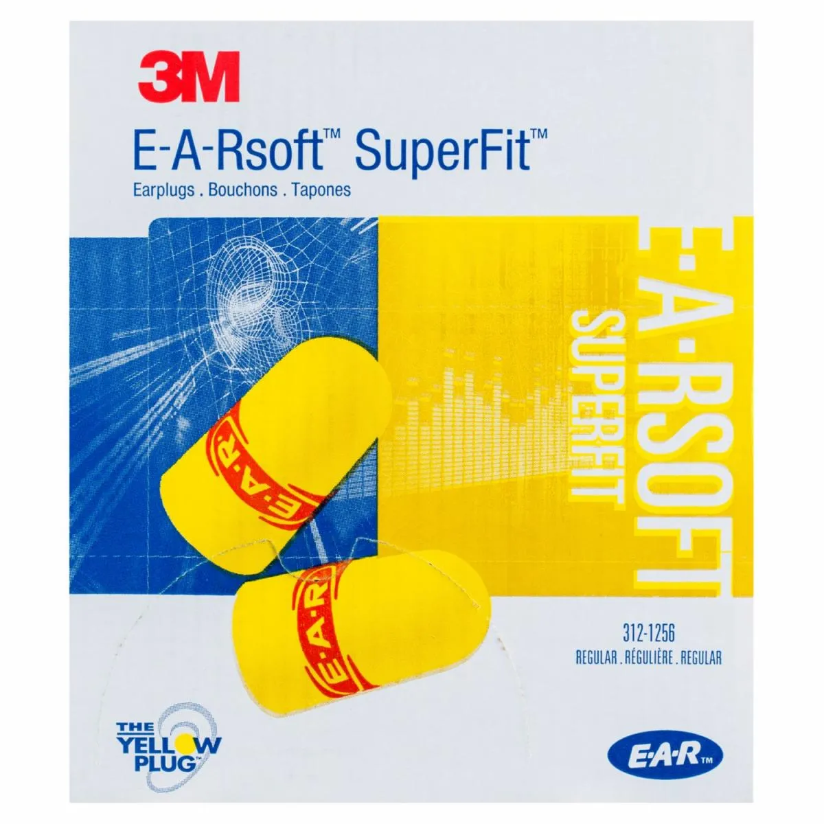 3M EARsoft SuperFit Uncorded Earplugs 312-1256 x 200 Pairs Bag Ear Plugs