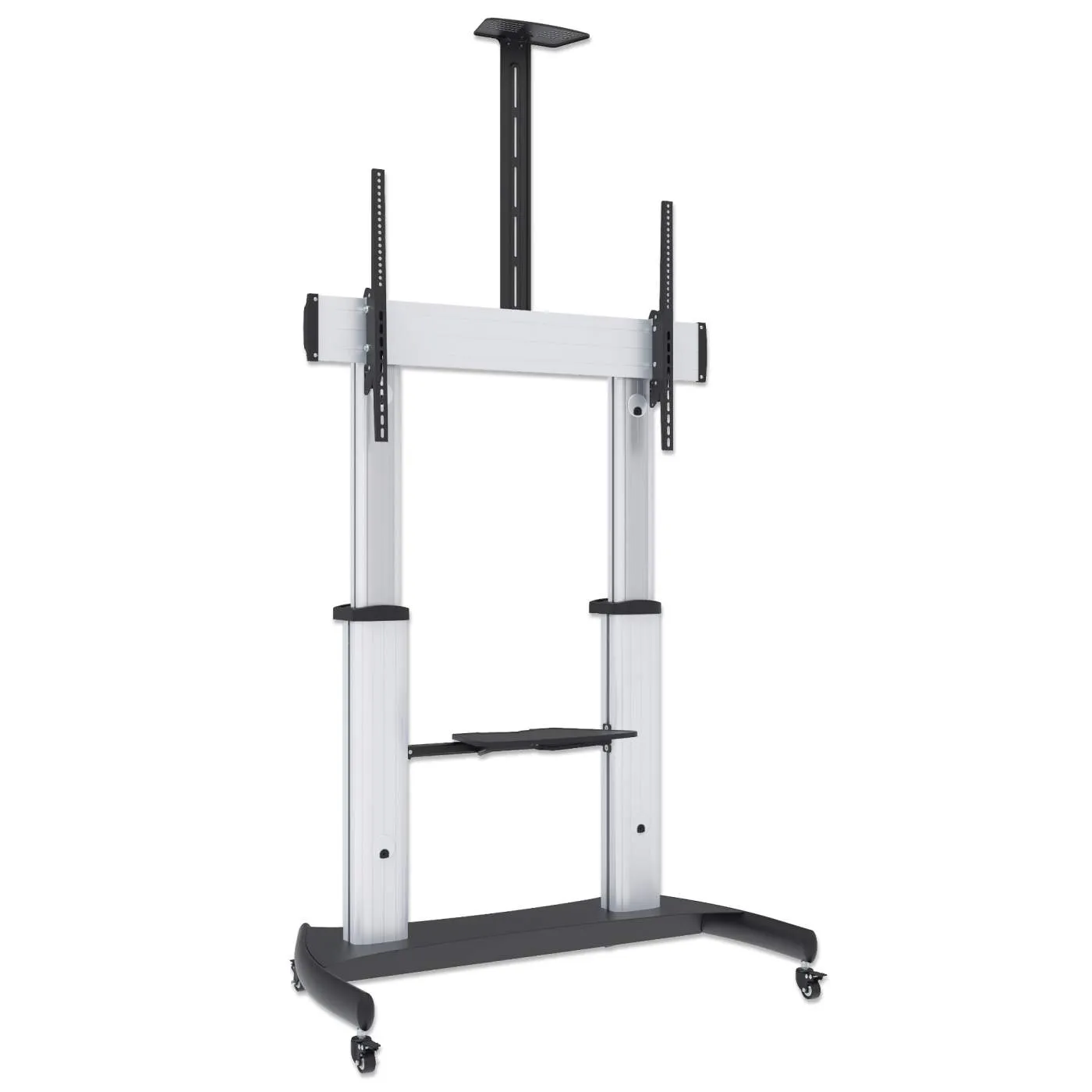 Aluminum Heavy-Duty Height-Adjustable Multimedia TV Cart