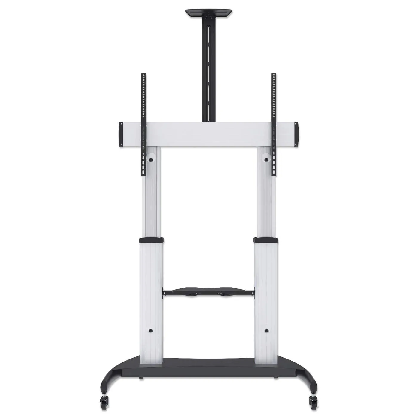 Aluminum Heavy-Duty Height-Adjustable Multimedia TV Cart