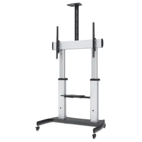 Aluminum Heavy-Duty Height-Adjustable Multimedia TV Cart