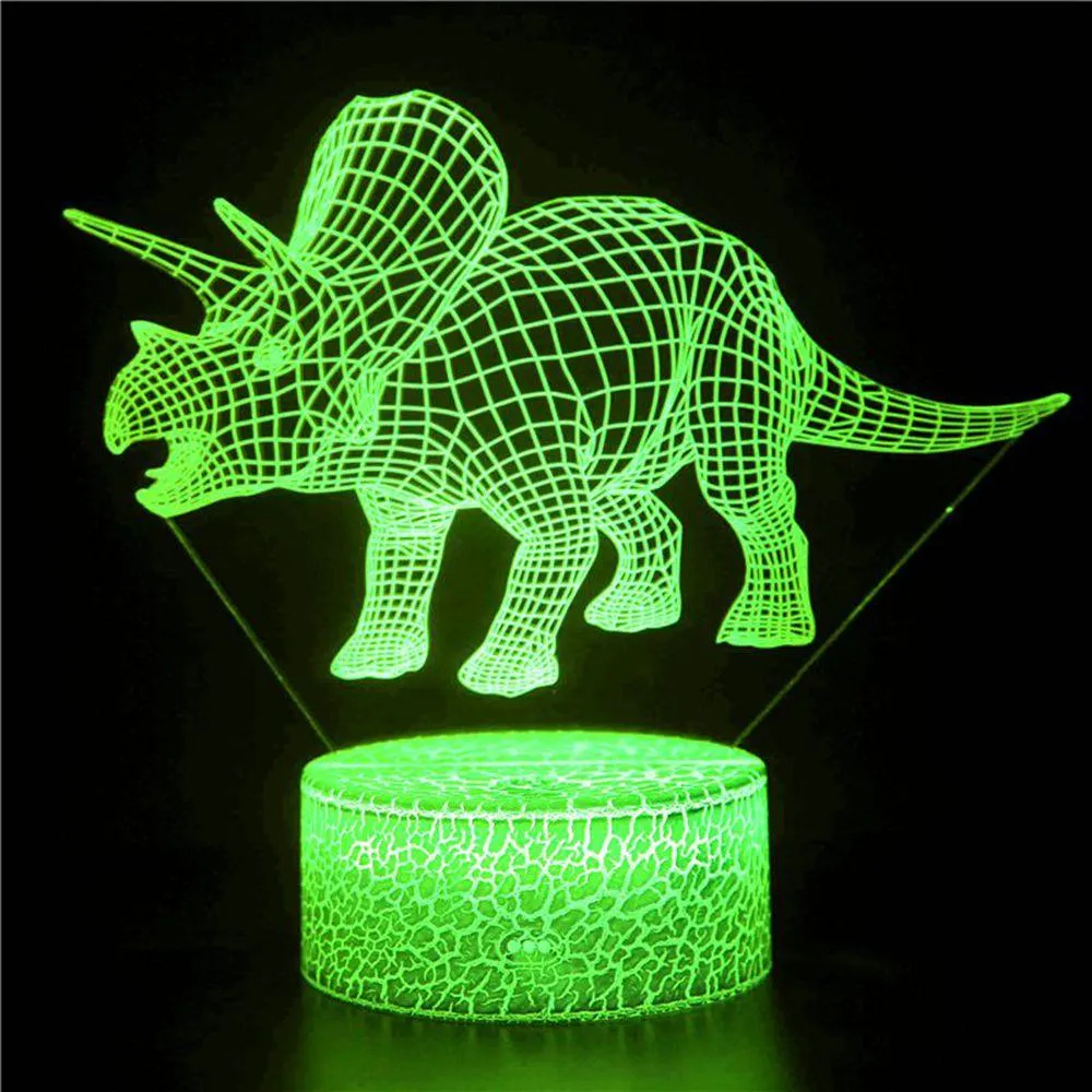 Anime for Dinosaur 3D Model Cartoon Character Night Light Giant Mouth Dragon LED USB Table Lamp Children's Bedroom Birthday Gift