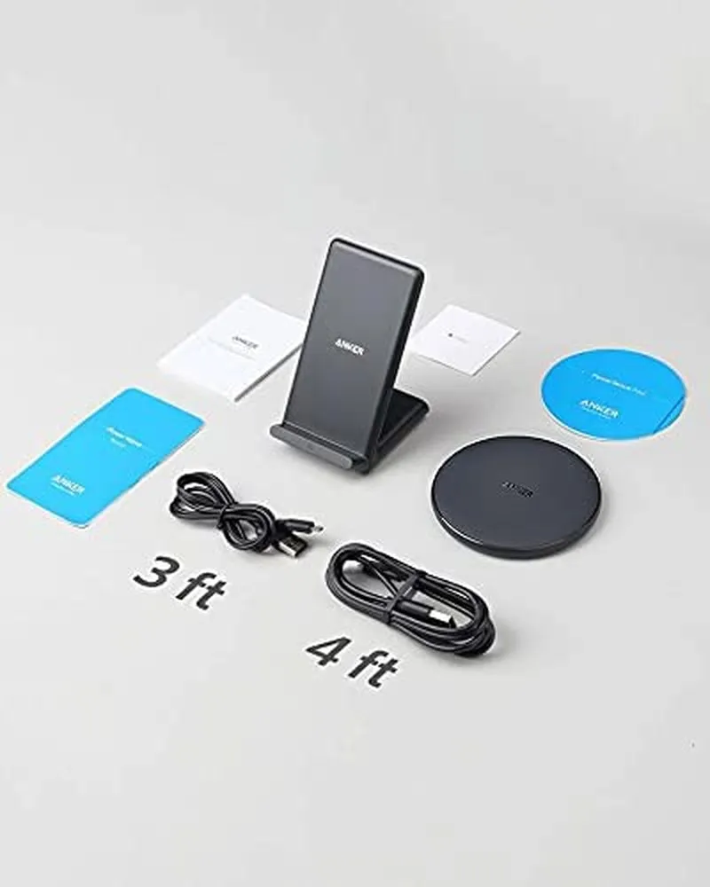 Anker Wireless Chargers Bundle, Powerwave Pad & Stand Upgraded, Qi-Certified, Fast Charging Iphone 12, 12 Mini, 12 Pro, Max, SE, 11, 11 Pro, 11 Pro Max, Xs Max, Galaxy S20, Note 10 (No AC Adapter)