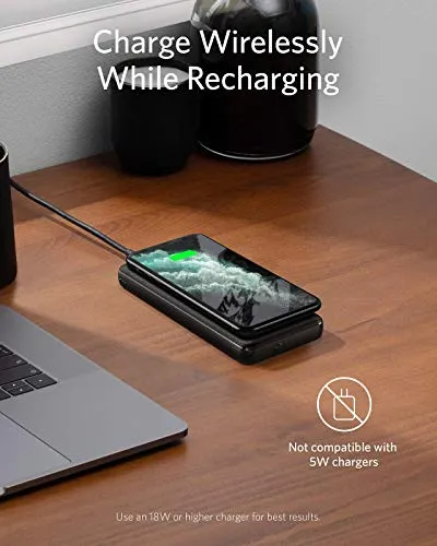 Anker Wireless Power Bank 10,000mAh, PowerCore III 10K Wireless Portable Charger with Qi-Certified 10W Wireless Charging and 18W USB-C Quick Charge for iPhone 12,Mini, Pro, iPad, AirPods, and More