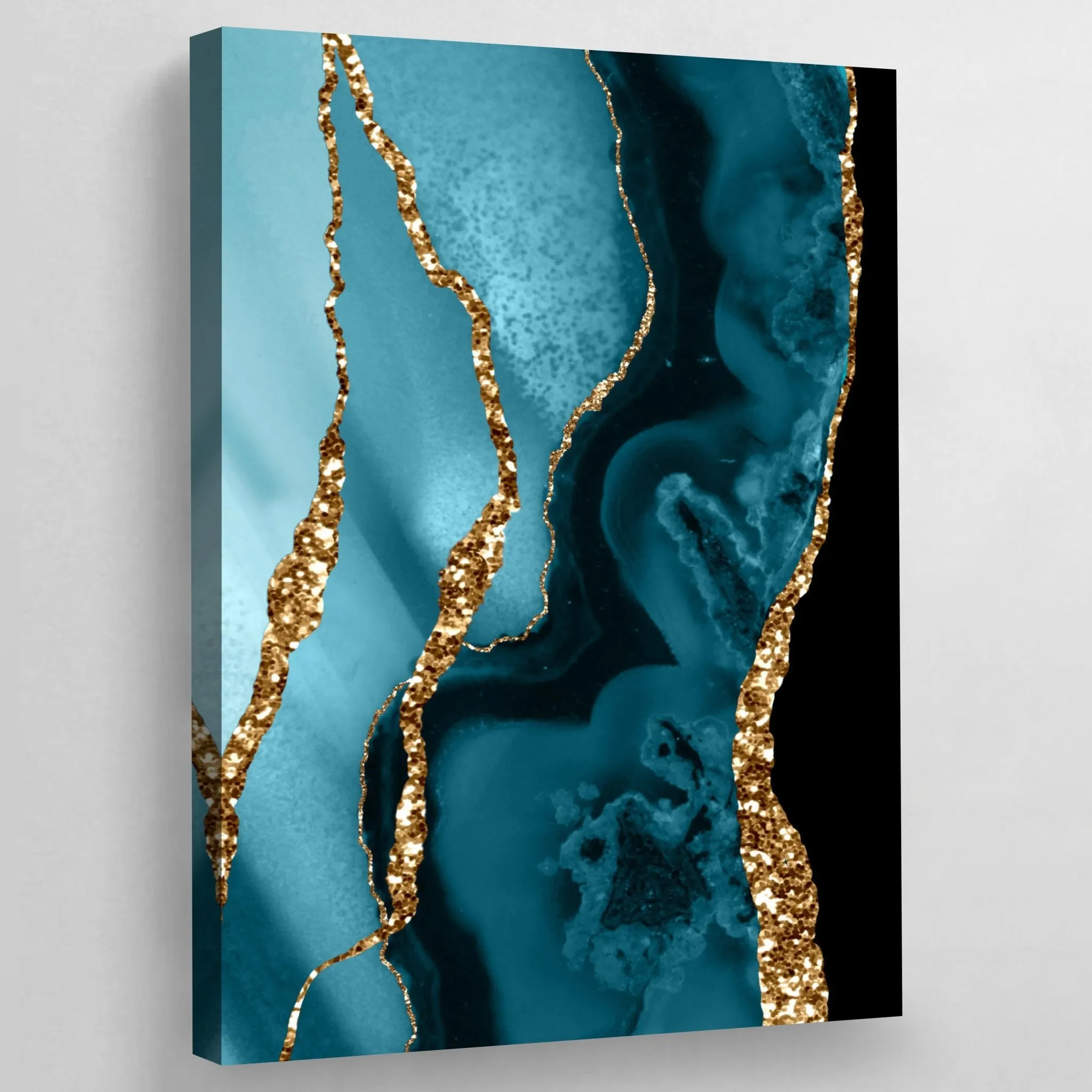 Blue and Gold Marble Wall Art