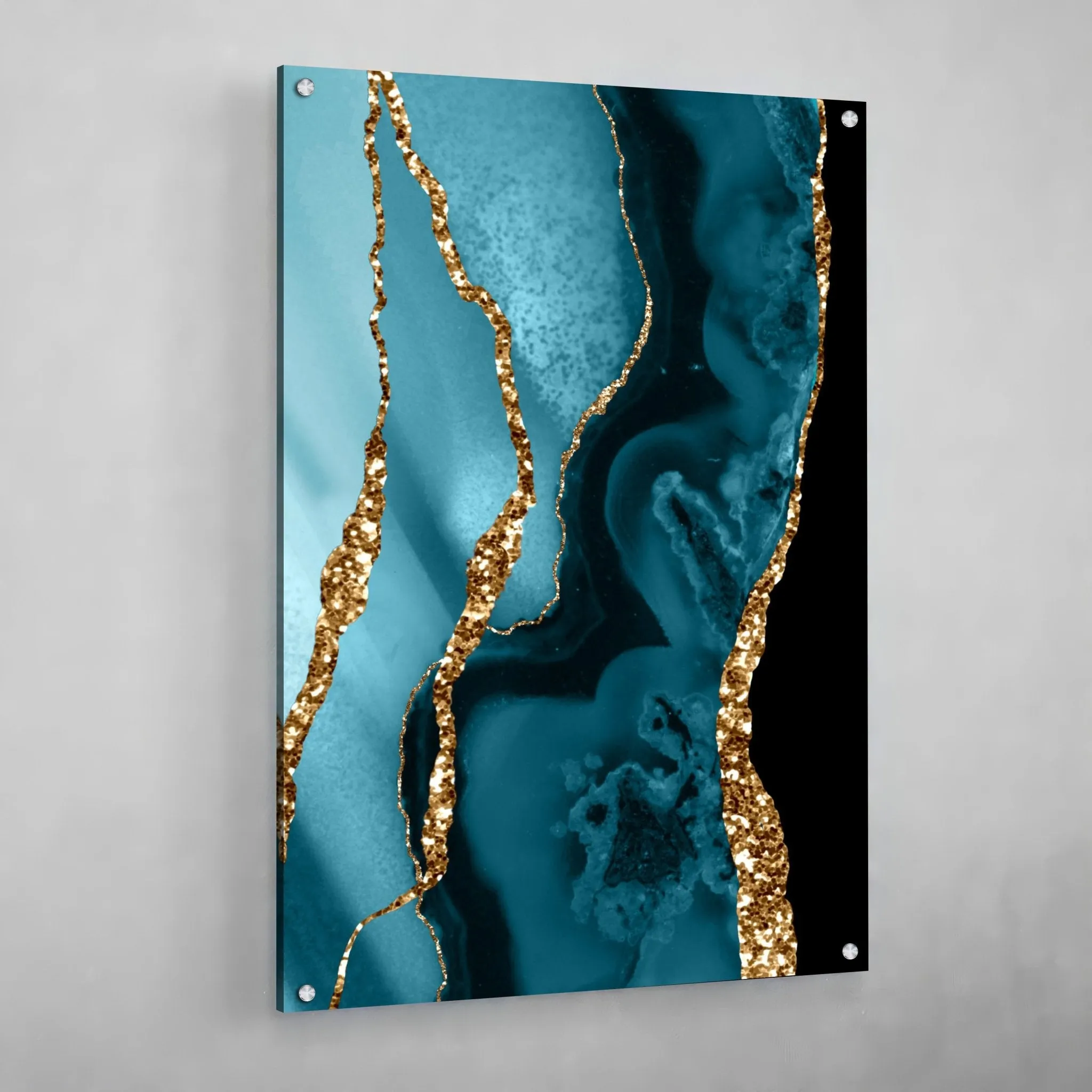 Blue and Gold Marble Wall Art