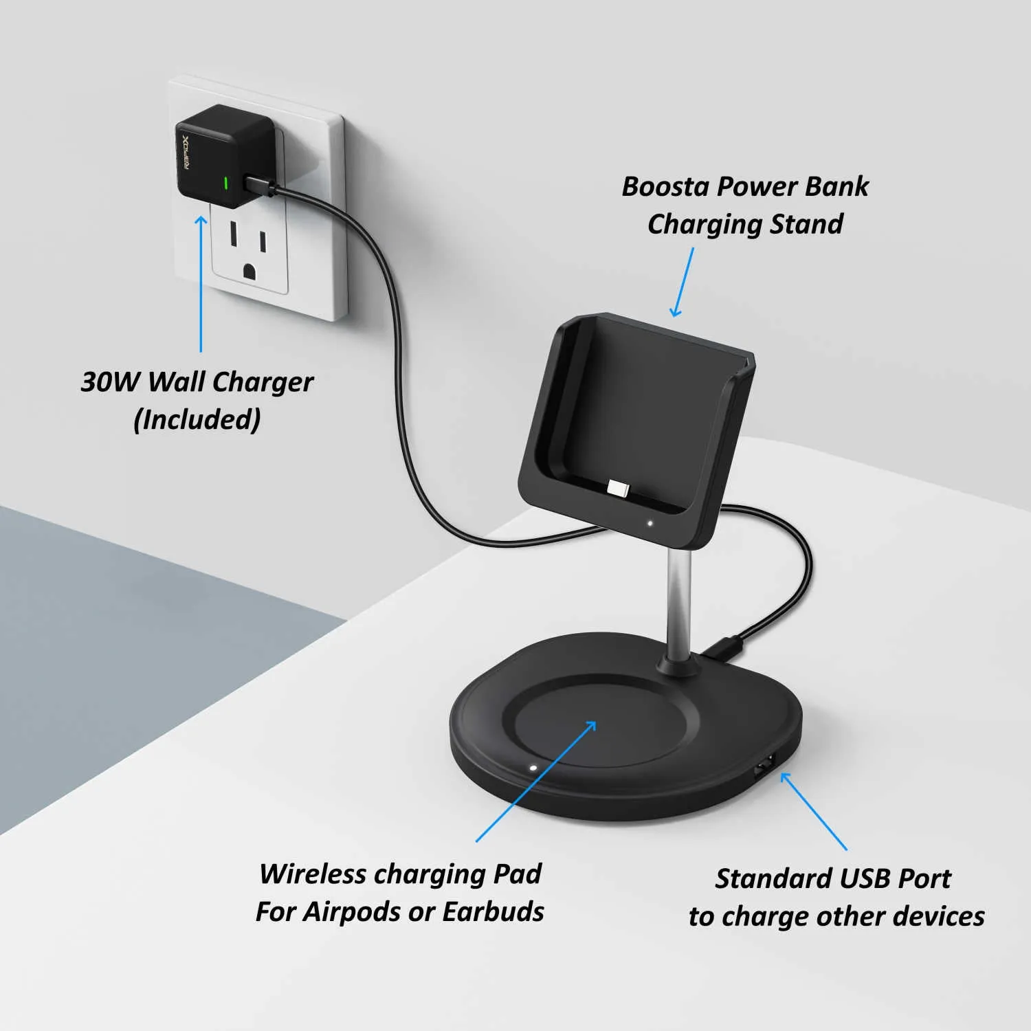 Boosta Bundle -  Boosta Power Bank   Boosta Charging Stand   30W Adapter