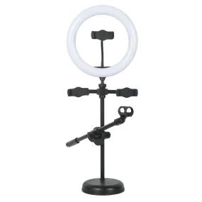 CAD Desktop Ring Lightwith Mic and 3 Phone Holders