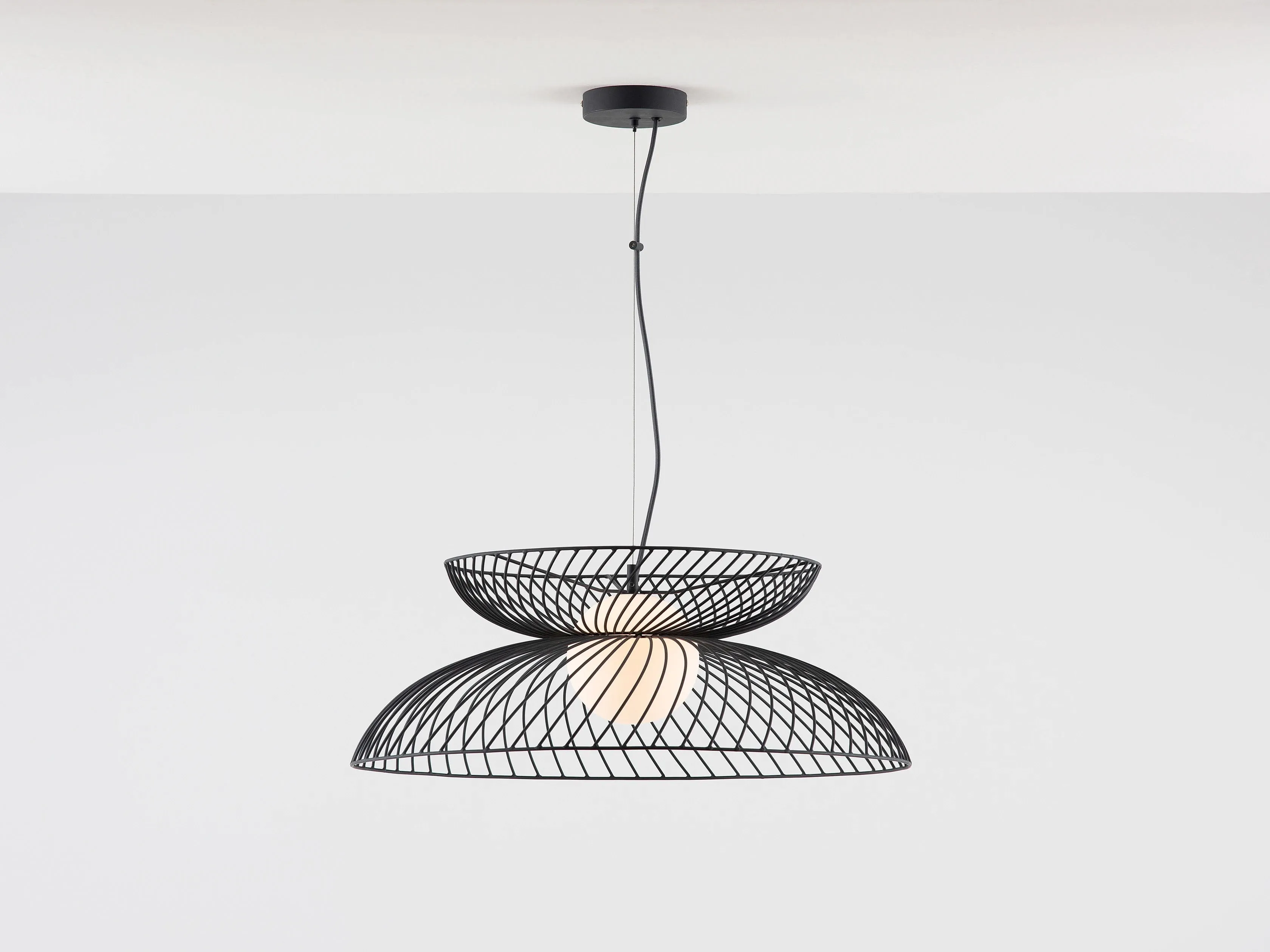 Charcoal grey cage ceiling light