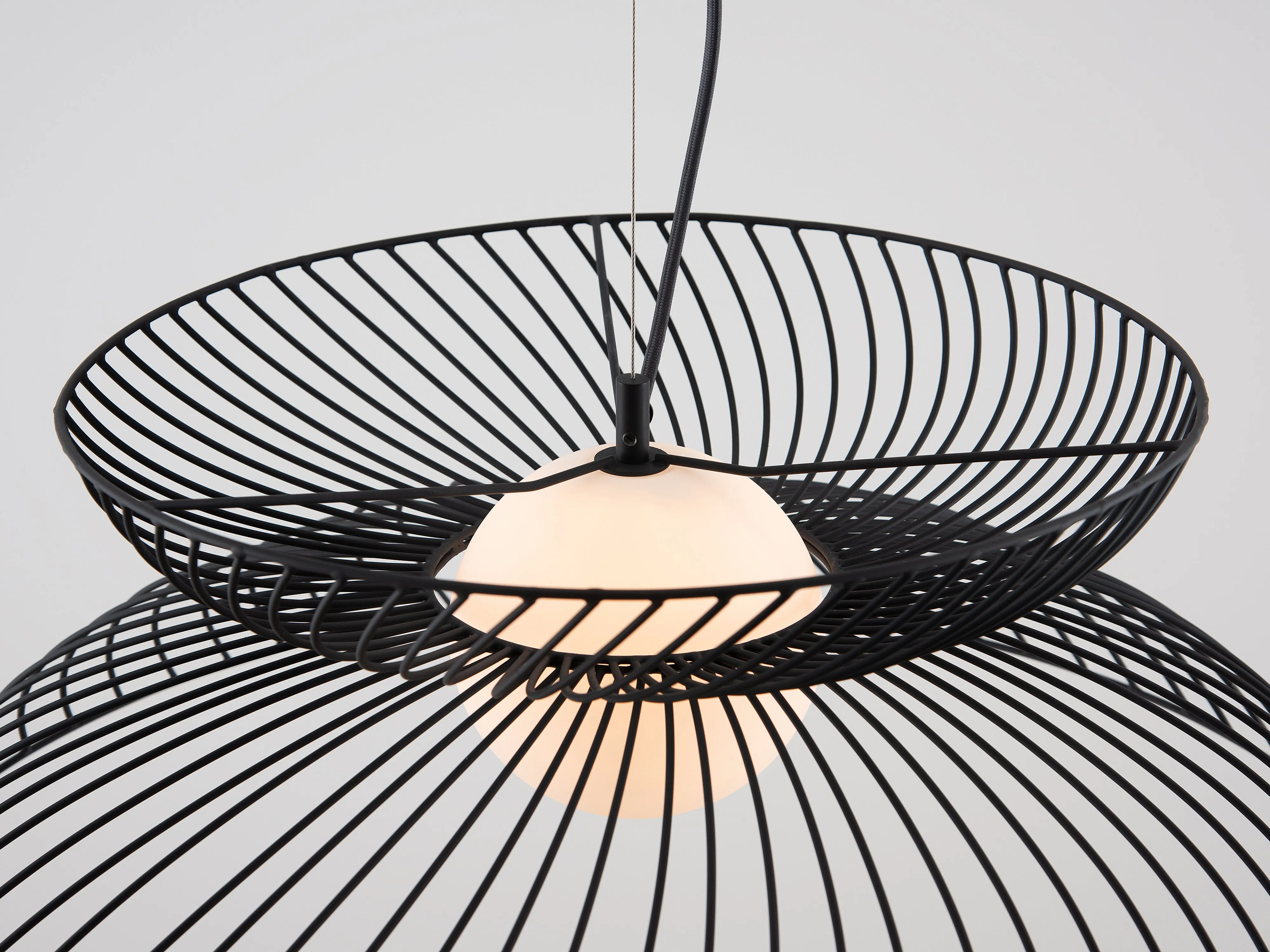 Charcoal grey cage ceiling light