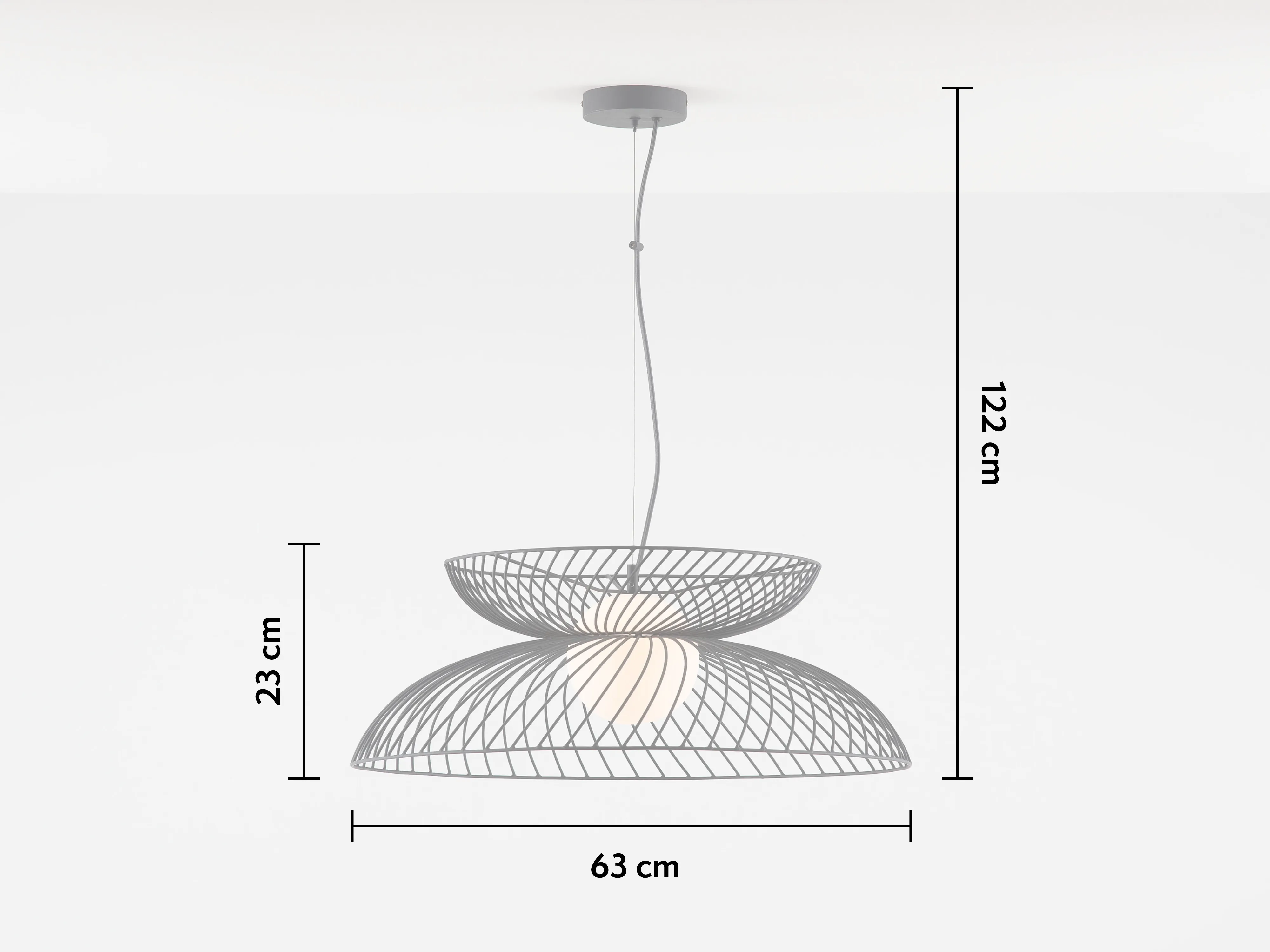 Charcoal grey cage ceiling light