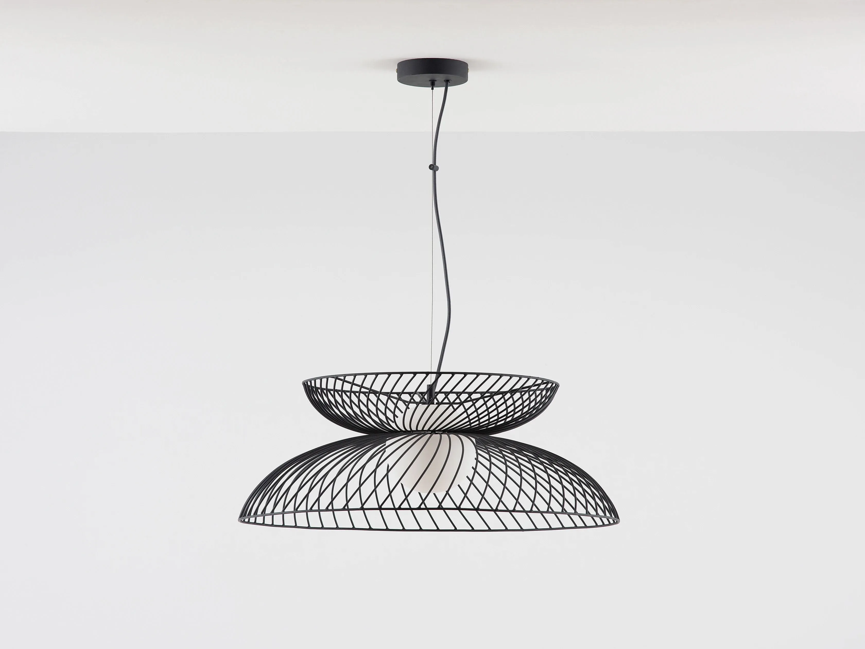 Charcoal grey cage ceiling light