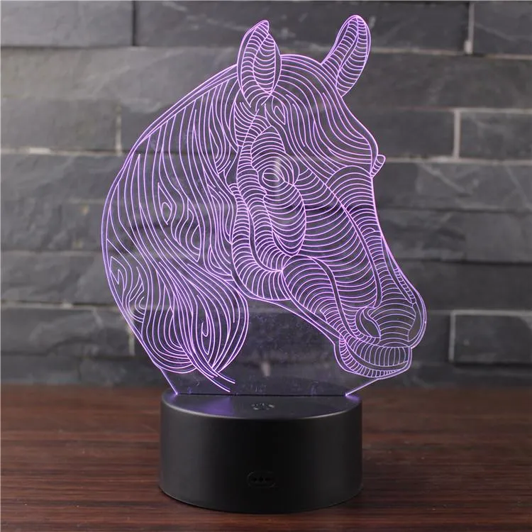 Colourfull Horse 3D Night Light Cute Gifts For Kids Children Novelty Led Night Light For Living Room Besied Lamps