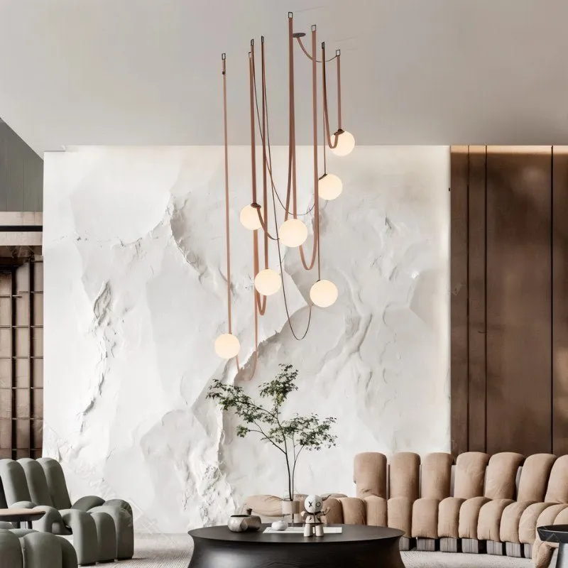 Corium Leather Glass Chandelier