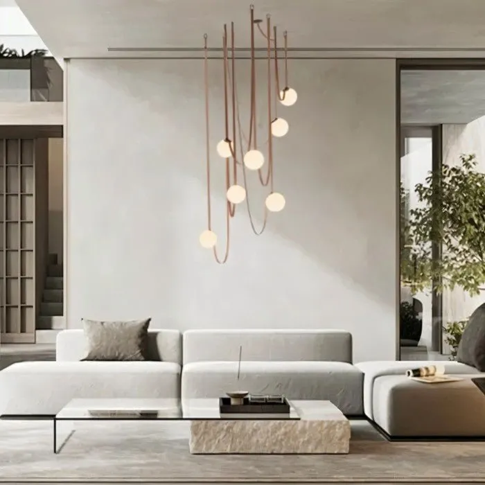 Corium Leather Glass Chandelier