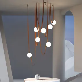 Corium Leather Glass Chandelier