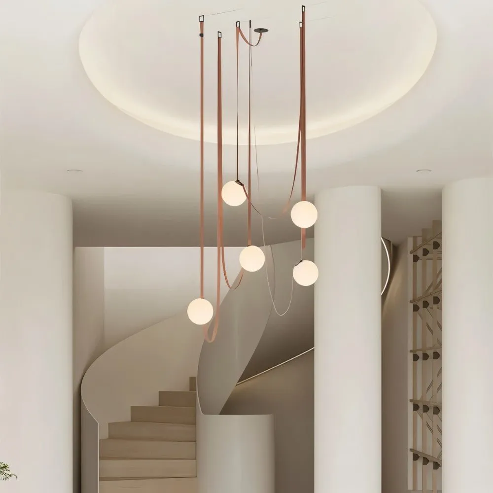 Corium Leather Glass Chandelier