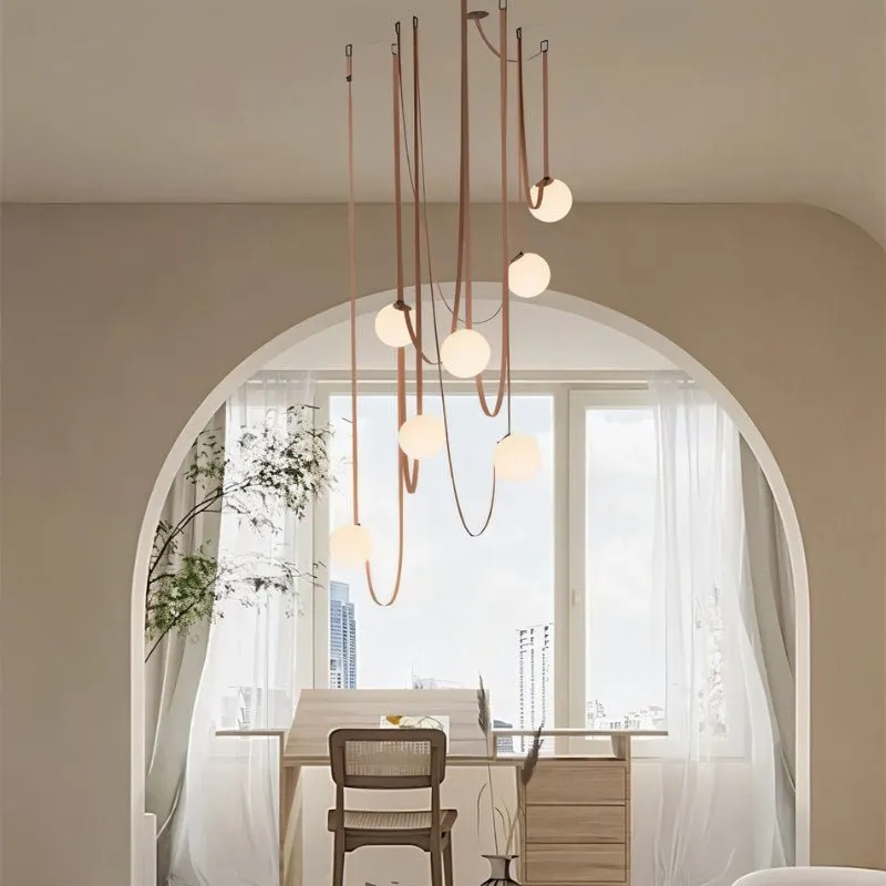 Corium Leather Glass Chandelier