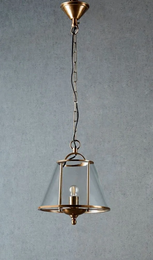 Cotton Tree hanging lamp in ant brass