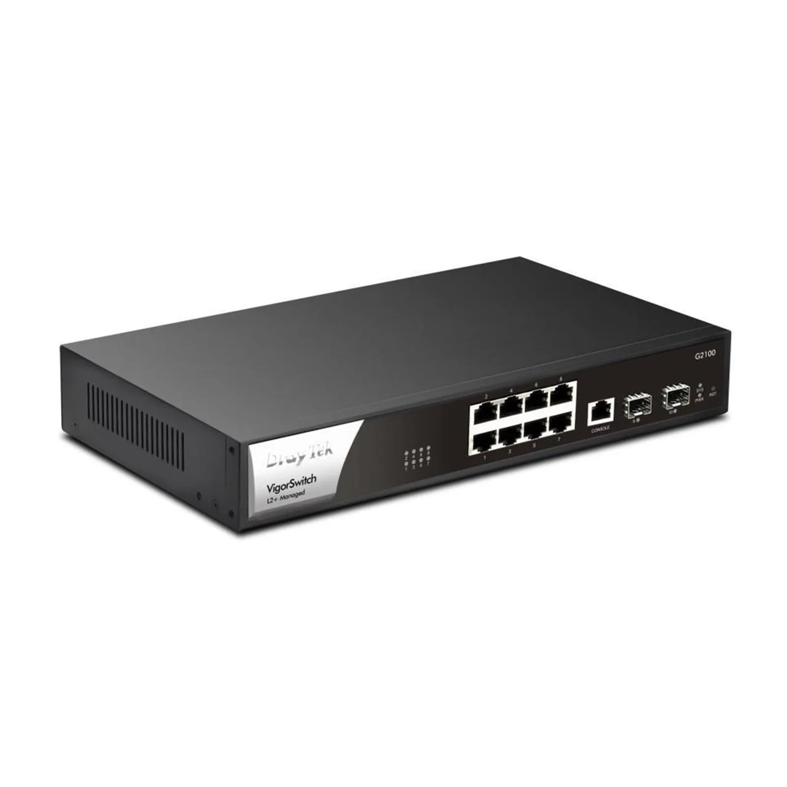 DrayTek VSG2100-K VigorSwitch G2100 8 Port Gigabit Layer 2  Managed Switch with 2 SFP Uplink Ports