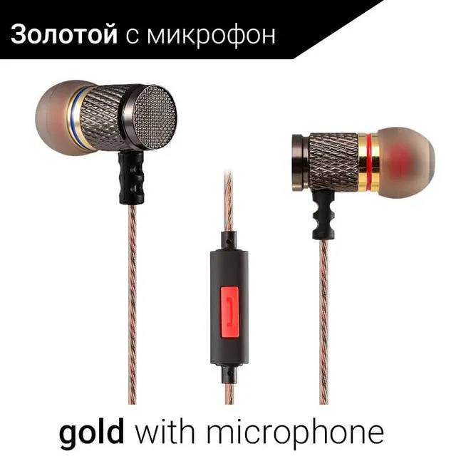 Ear buds Stereo Metal Earphones with Microphone