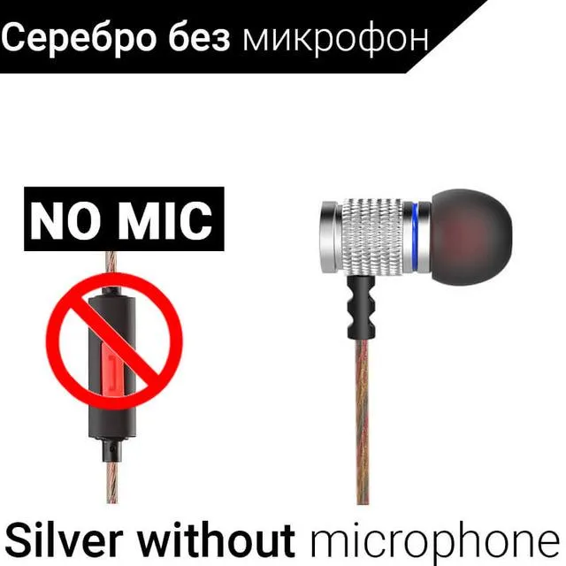 Ear buds Stereo Metal Earphones with Microphone