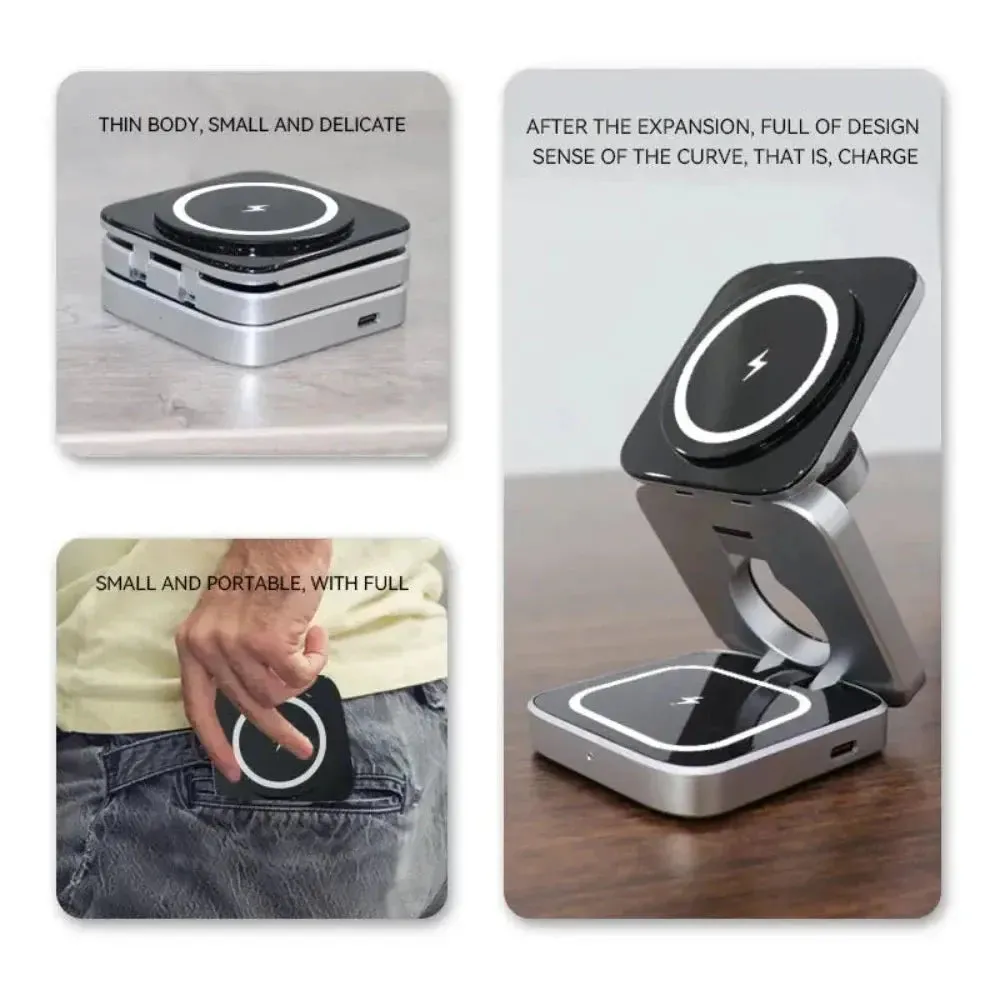 Foldable 3 in 1 Wireless Charging Phone Stand-Wireless Charging Stand