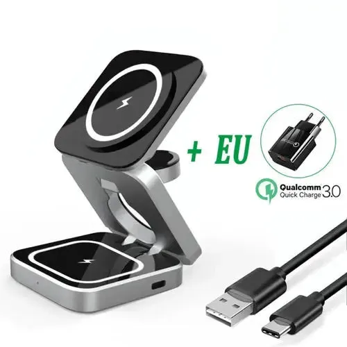 Foldable 3 in 1 Wireless Charging Phone Stand-Wireless Charging Stand