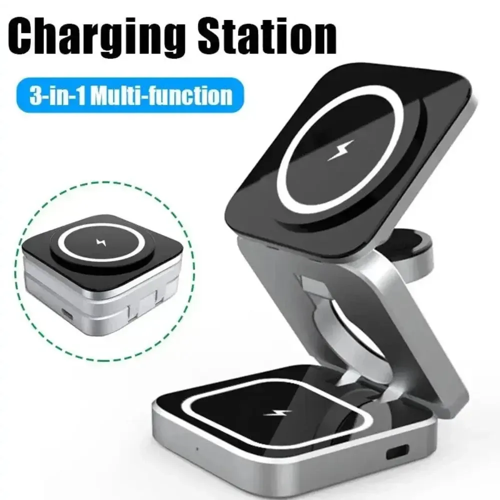 Foldable 3 in 1 Wireless Charging Phone Stand-Wireless Charging Stand