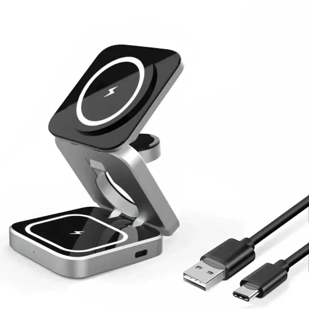 Foldable 3 in 1 Wireless Charging Phone Stand-Wireless Charging Stand