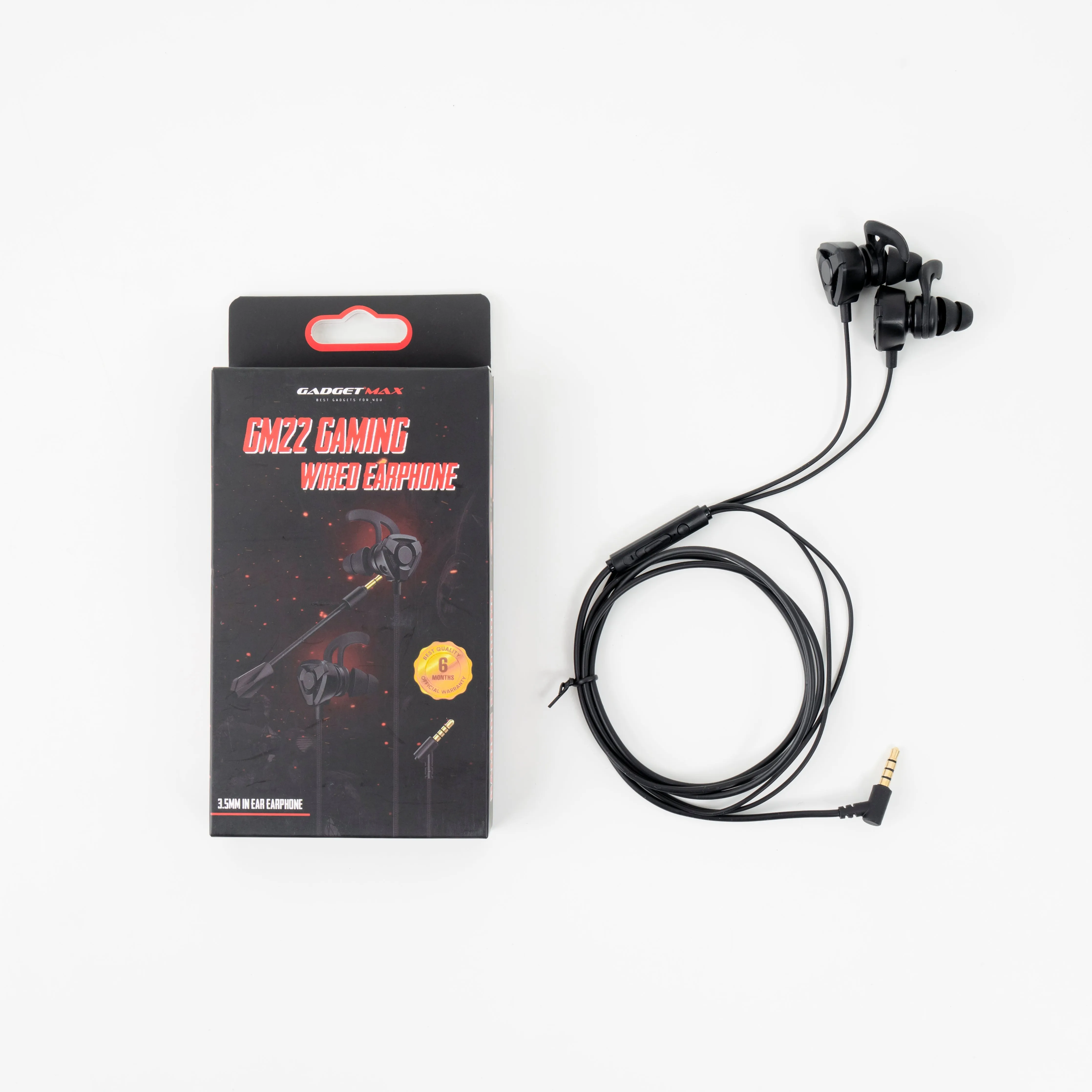 GADGET MAX GM22 3.5MM GAMING WIRED EARPHONE WITH MIC (1.2M) Wired Earphone - BLACK