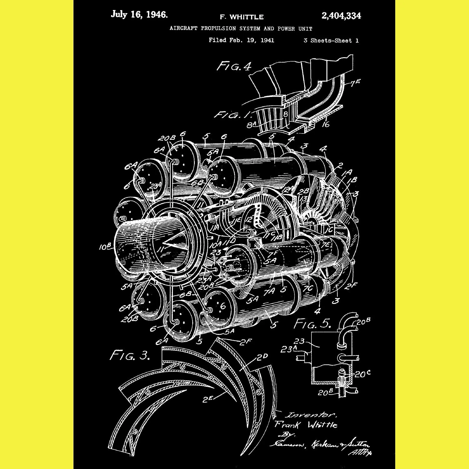 Jet Engine Canvas Patent Print