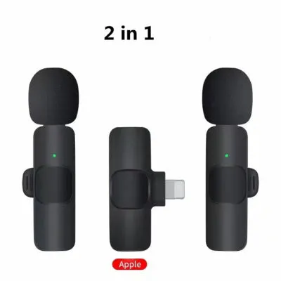 Lavalier Mini Microphone Wireless Audio, Video Recording With Phone Charging | Wireless Lapel Microphones | Chargeable Handheld Microphone