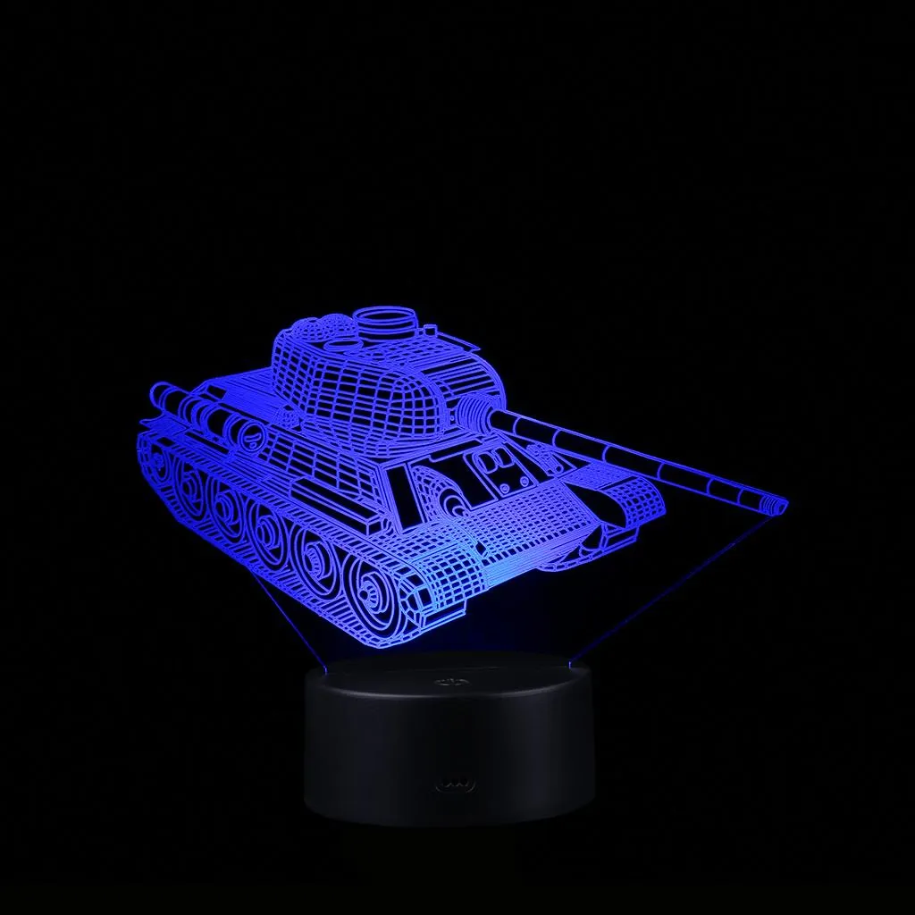 LED 3D Illuminated Lamp Optical Illusion Desk Night Light With 7 Color Changing