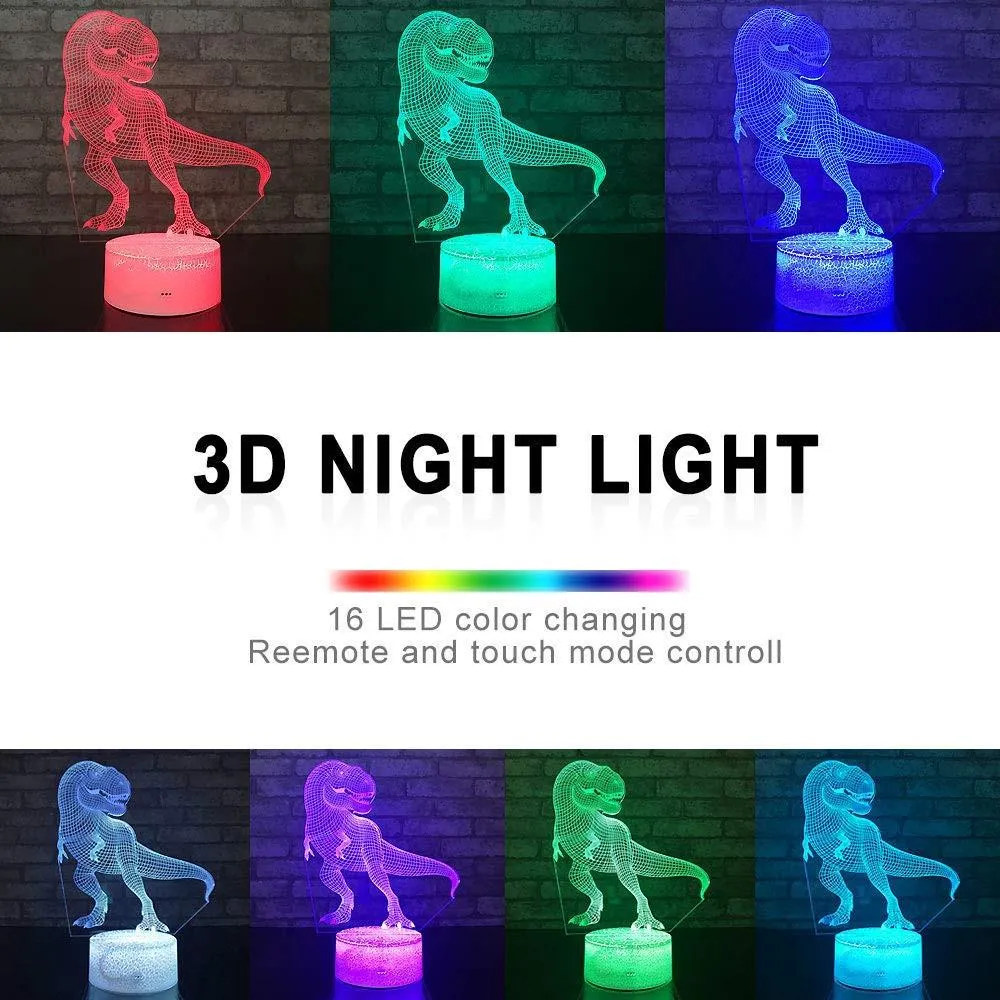 LED 3D Illuminated Lamp Optical Illusion Desk Night Light with Remote Control