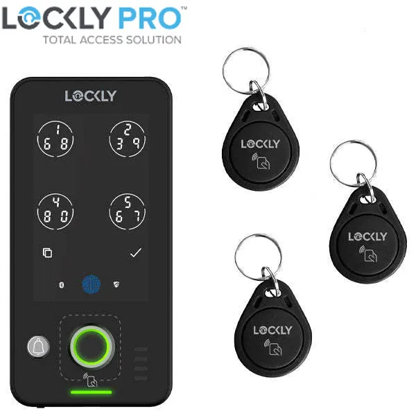 Lockly  Guard INGRESS 302WA  - Doorbell  Smart Access Control - Fingerprint Reader - Wi-Fi-Bluetooth App Controlled - RFID - Matte Black