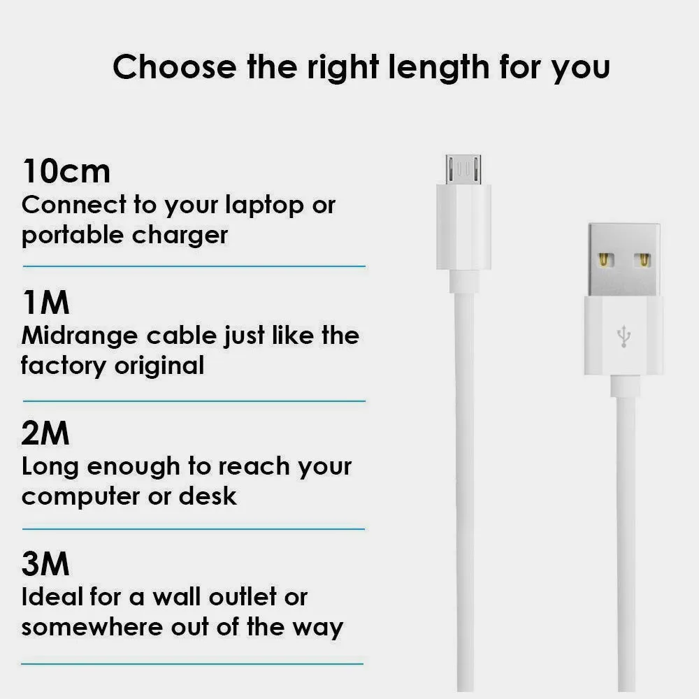 Micro USB Cable Fast Charging & Ultra Strong - Heavy Duty Strong 1m 2m 3m