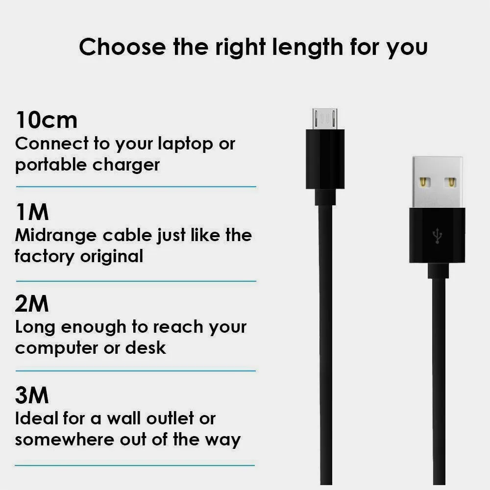 Micro USB Cable Fast Charging & Ultra Strong - Heavy Duty Strong 1m 2m 3m