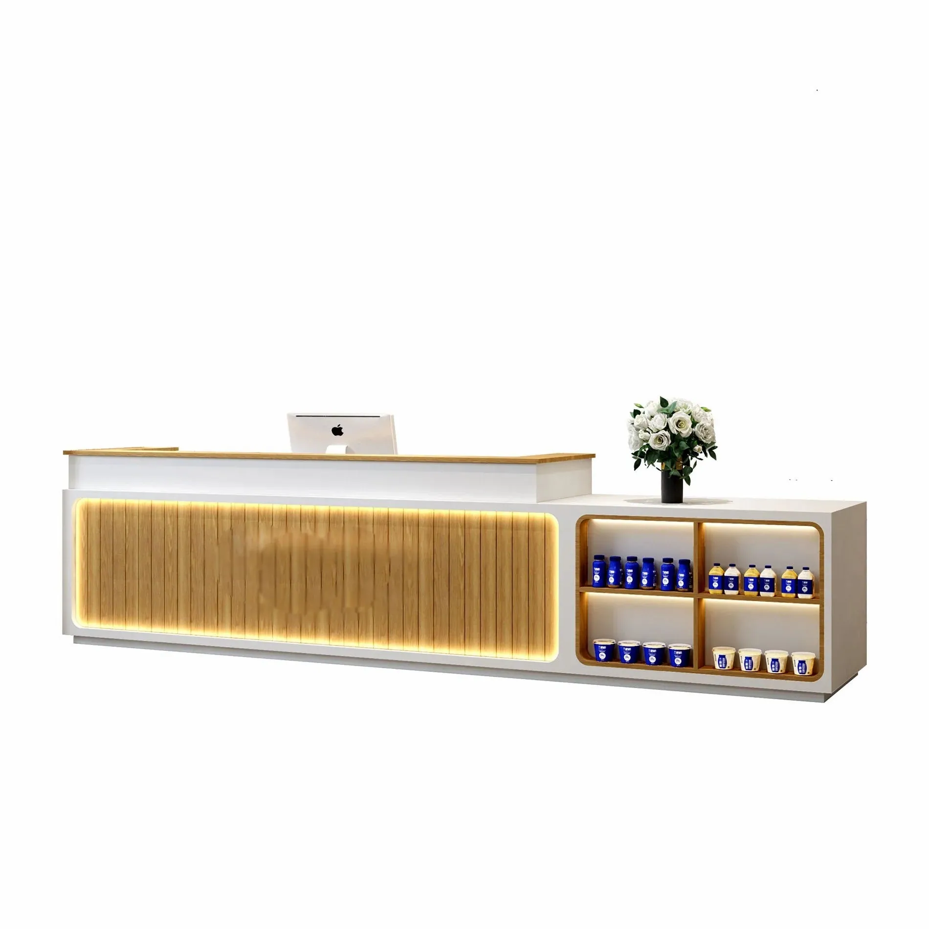 Modern Milk Tea Store Checkout Counter Reception Desk JDT-726