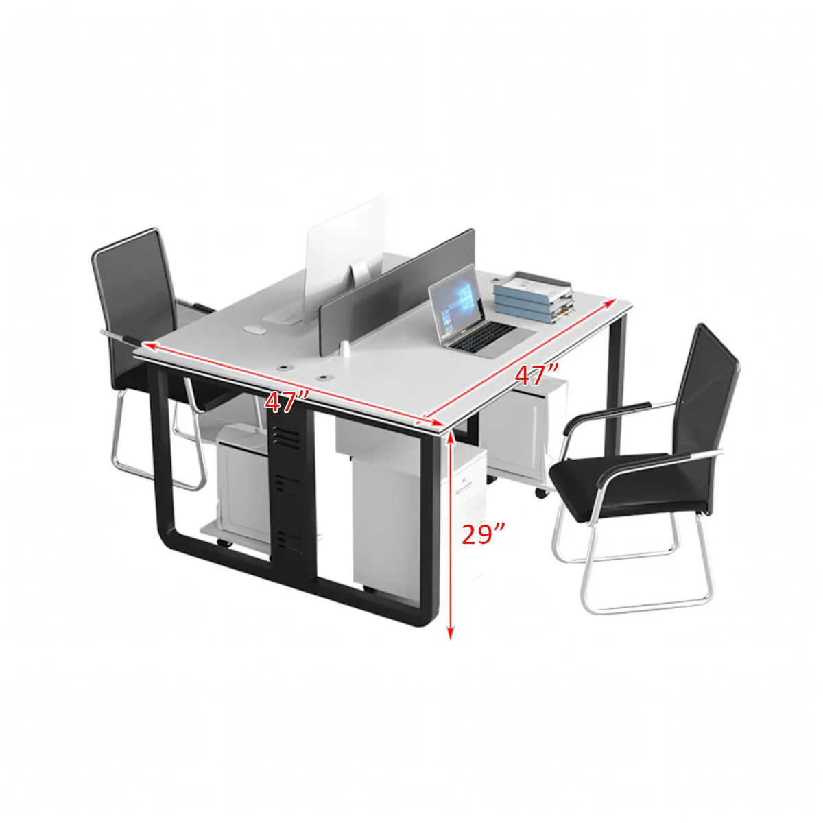 Modern White Office Desk & Chair Set  BGZ-K003