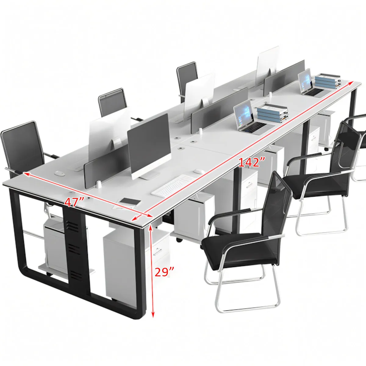 Modern White Office Desk & Chair Set  BGZ-K003