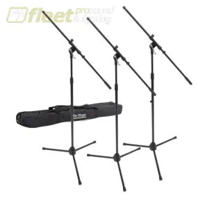 On-Stage MSP7703 - Three Euro Boom Mic Stands with Bag Item