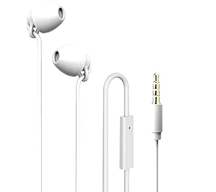 OPTIMA Wired Earbuds in Ear Headphones with Microphone, Earphones with Mic and Volume Control, Memory Foam, Reinforced Cable, Bass Compatible with iPhone, Android,