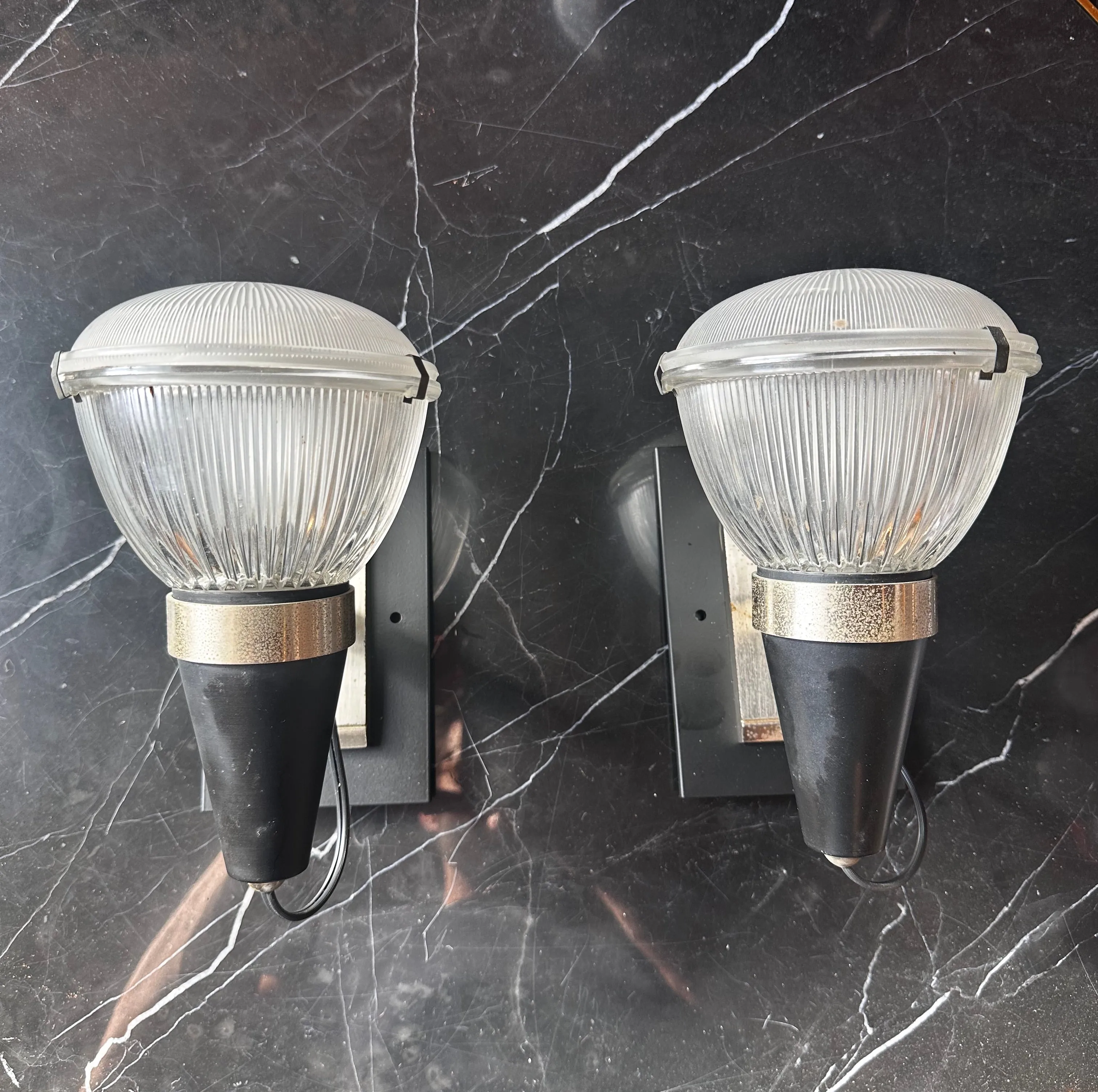 Pair of 2 Vintage Italian Wall Sconces 1970s