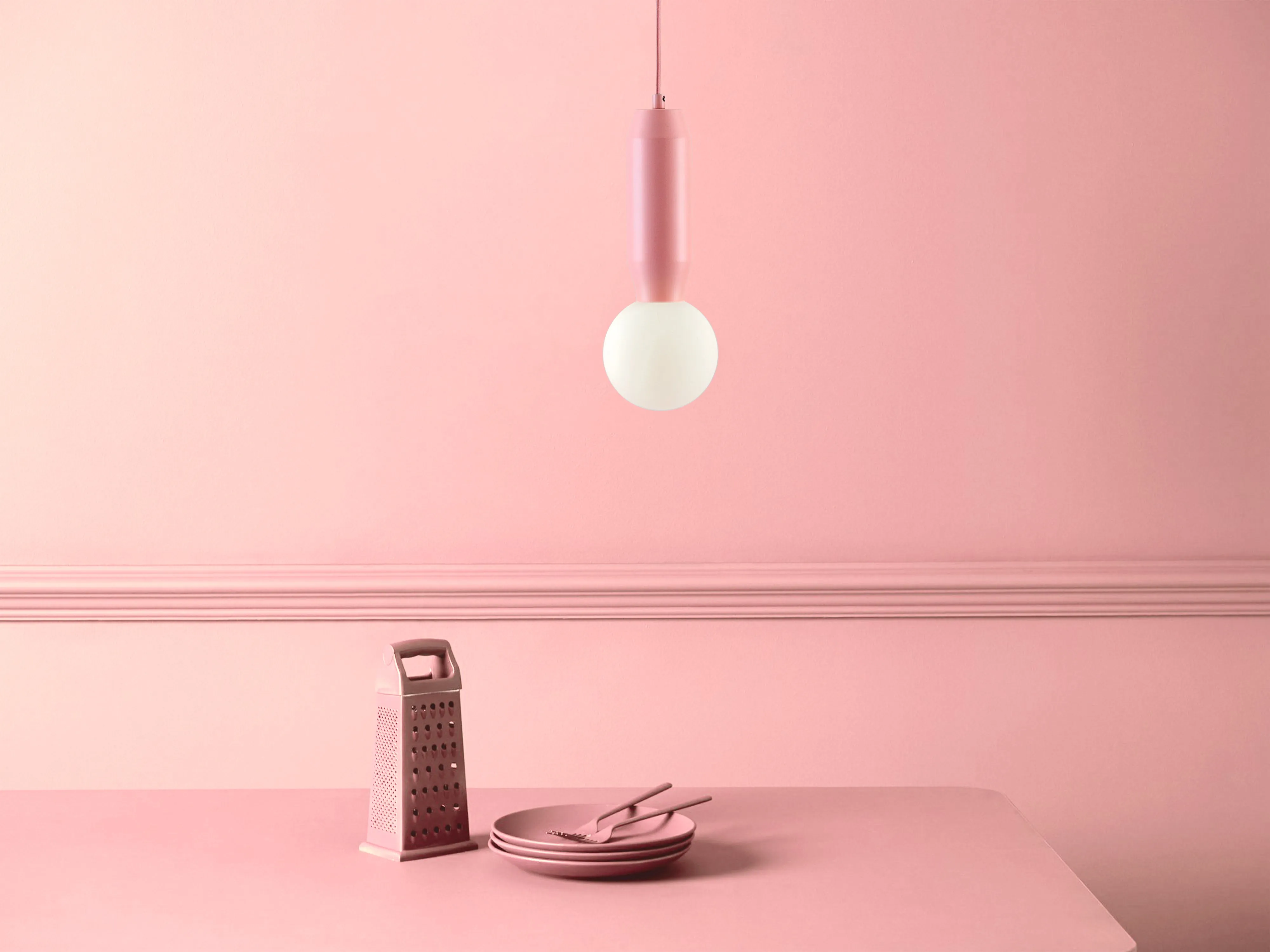 Pink pendant ceiling light