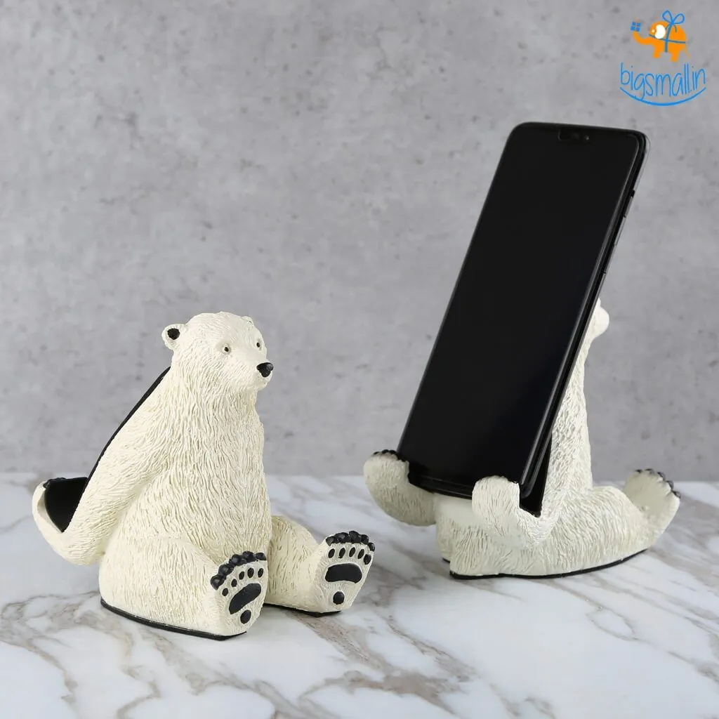 Polar Bear Ceramic Mobile Stand