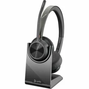 Poly Voyager 4320 UC Stereo USB-A Headset   BT700 USB-A Adapter   Charging Stand