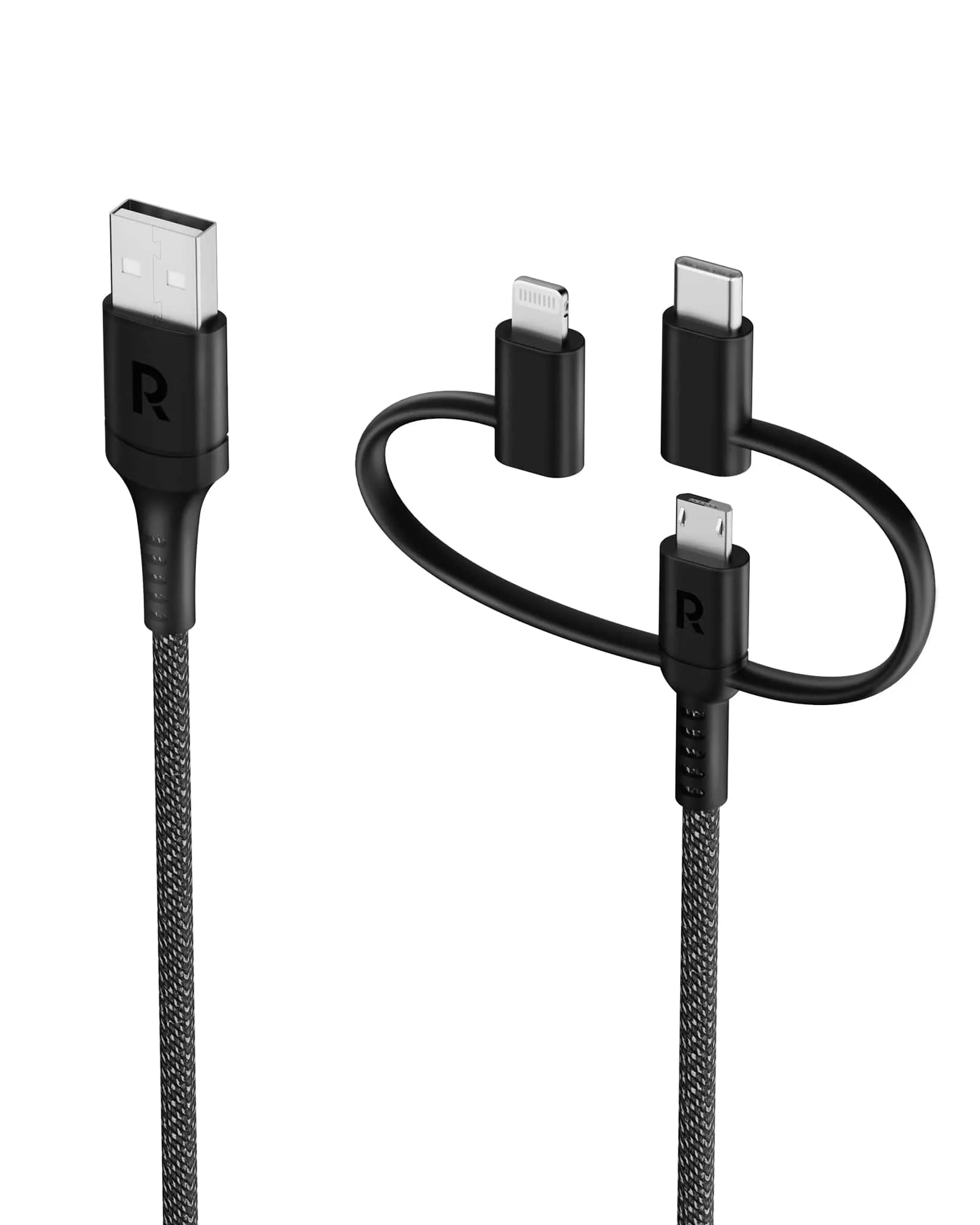 RAVPOWER 1.2M 3-in-1 Lightning/Type C/Micro USB Cable - CB1033