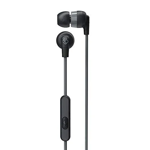 Skullcandy Ink'd  in-Ear Wired Earbuds, Microphone, Works with Bluetooth Devices and Computers -Black Gray